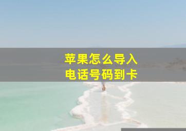 苹果怎么导入电话号码到卡