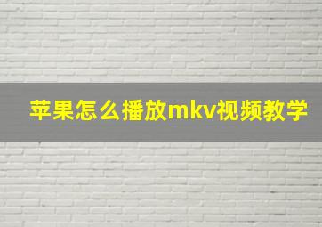 苹果怎么播放mkv视频教学