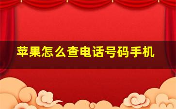 苹果怎么查电话号码手机