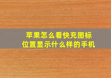 苹果怎么看快充图标位置显示什么样的手机