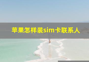 苹果怎样装sim卡联系人