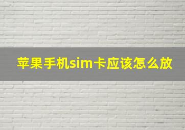 苹果手机sim卡应该怎么放