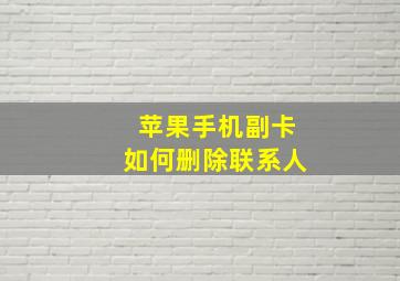 苹果手机副卡如何删除联系人