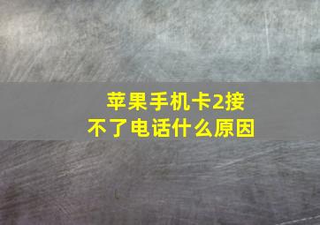 苹果手机卡2接不了电话什么原因