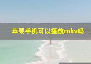 苹果手机可以播放mkv吗