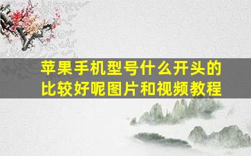 苹果手机型号什么开头的比较好呢图片和视频教程