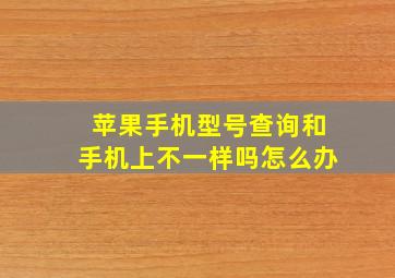 苹果手机型号查询和手机上不一样吗怎么办