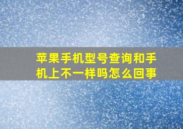 苹果手机型号查询和手机上不一样吗怎么回事