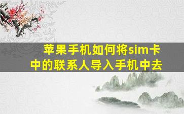 苹果手机如何将sim卡中的联系人导入手机中去