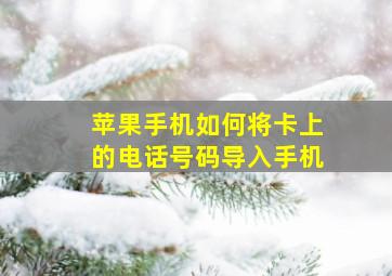 苹果手机如何将卡上的电话号码导入手机