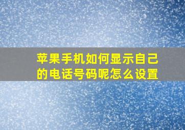 苹果手机如何显示自己的电话号码呢怎么设置