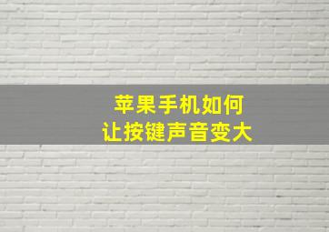 苹果手机如何让按键声音变大