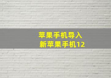 苹果手机导入新苹果手机12