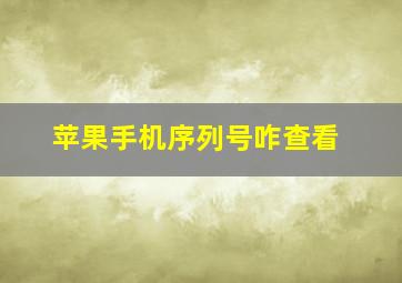 苹果手机序列号咋查看