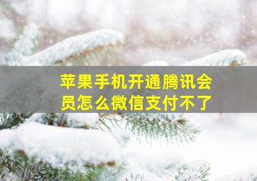 苹果手机开通腾讯会员怎么微信支付不了