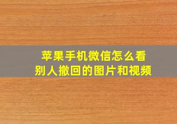 苹果手机微信怎么看别人撤回的图片和视频