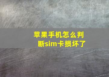 苹果手机怎么判断sim卡损坏了