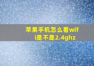 苹果手机怎么看wifi是不是2.4ghz