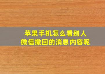 苹果手机怎么看别人微信撤回的消息内容呢