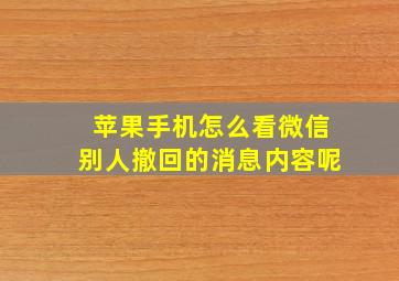 苹果手机怎么看微信别人撤回的消息内容呢