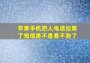 苹果手机把人电话拉黑了短信是不是看不到了