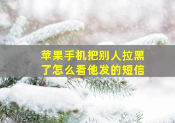 苹果手机把别人拉黑了怎么看他发的短信