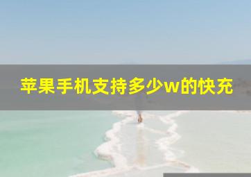 苹果手机支持多少w的快充