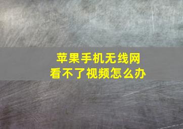 苹果手机无线网看不了视频怎么办