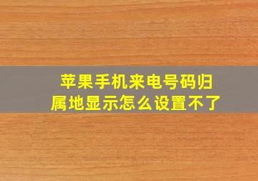 苹果手机来电号码归属地显示怎么设置不了