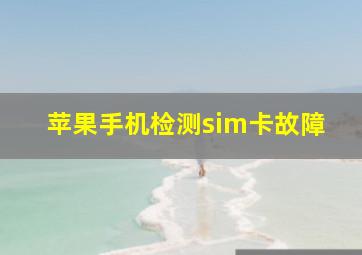 苹果手机检测sim卡故障