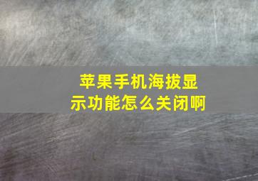 苹果手机海拔显示功能怎么关闭啊