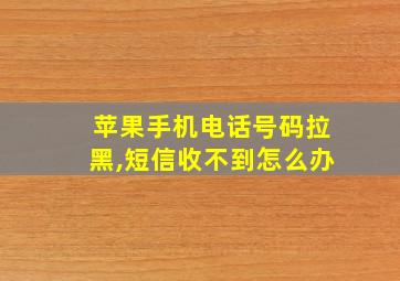 苹果手机电话号码拉黑,短信收不到怎么办