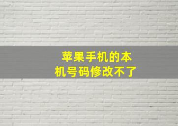 苹果手机的本机号码修改不了