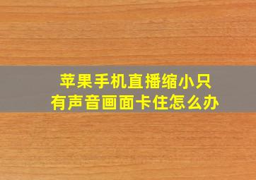 苹果手机直播缩小只有声音画面卡住怎么办