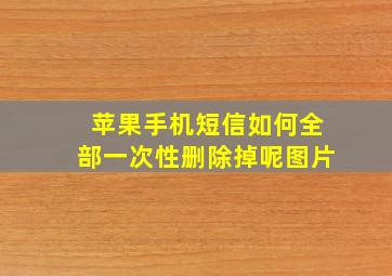 苹果手机短信如何全部一次性删除掉呢图片