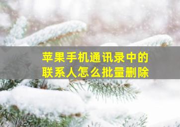 苹果手机通讯录中的联系人怎么批量删除