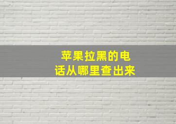 苹果拉黑的电话从哪里查出来