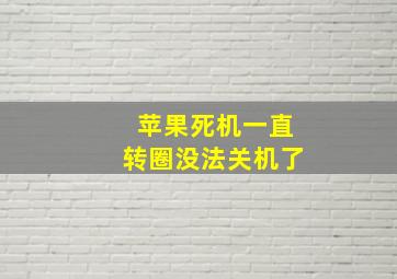 苹果死机一直转圈没法关机了