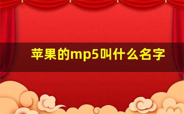 苹果的mp5叫什么名字