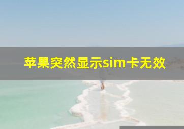 苹果突然显示sim卡无效