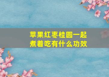 苹果红枣桂圆一起煮着吃有什么功效