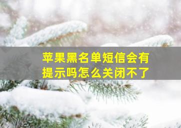 苹果黑名单短信会有提示吗怎么关闭不了