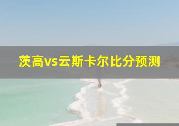 茨高vs云斯卡尔比分预测