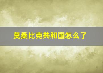 莫桑比克共和国怎么了