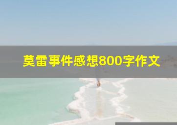 莫雷事件感想800字作文