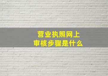 营业执照网上审核步骤是什么