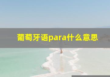 葡萄牙语para什么意思