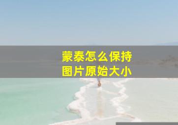 蒙泰怎么保持图片原始大小