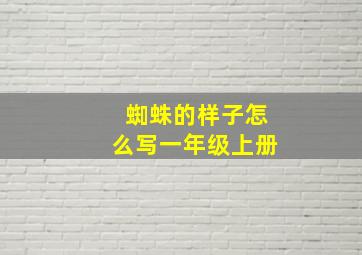 蜘蛛的样子怎么写一年级上册