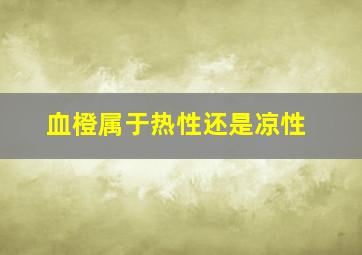 血橙属于热性还是凉性